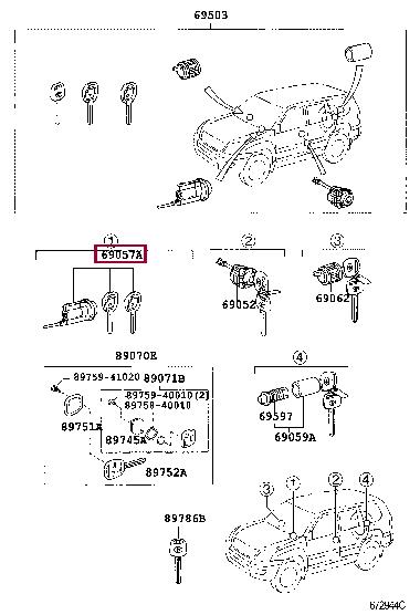 6905760361 Toyota Ignition cylinder