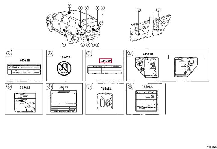 7452960020 Toyota Label