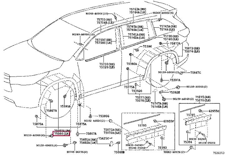 750860E010 Toyota Molding