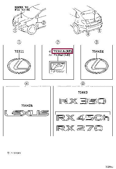 Emblem Toyota 75361-48070
