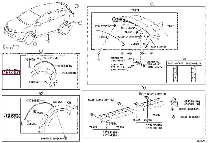 7560242150 Toyota Molding