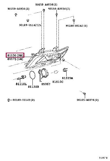 811300T040 Toyota Headlamp