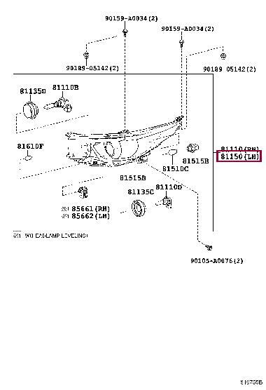 811500E220 Toyota Headlamp