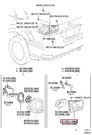 8158148051 Toyota Combination Rearlight
