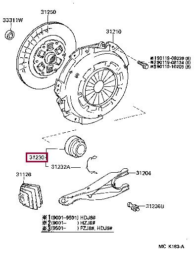Toyota 31230-60120 Release bearing 3123060120