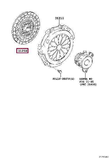 Toyota 31250-74030 Clutch disc 3125074030