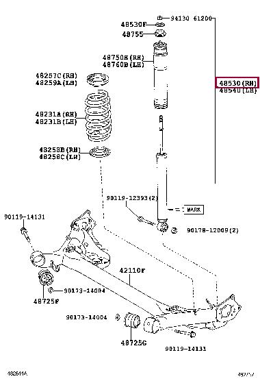 Toyota 48530-09R11 Shock absorber assy 4853009R11 4853009R11 Toyota Shock absorber assy