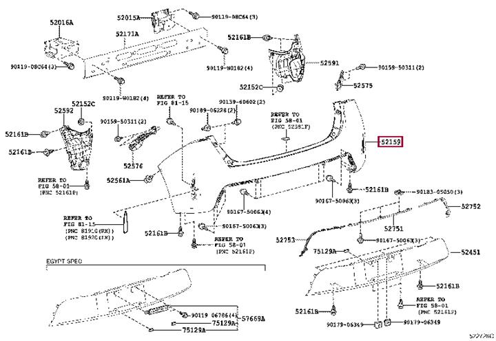 5215902997 Toyota Bumper rear