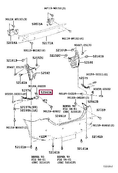 5256302220 Toyota Bracket bumper