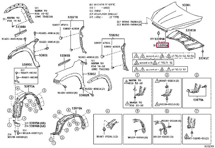 5303942010 Toyota Hood seal