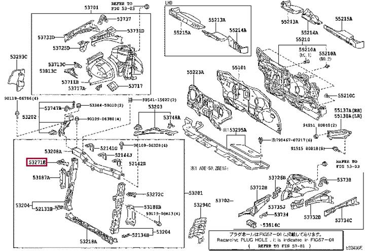 5327112070 Toyota Headlight mount