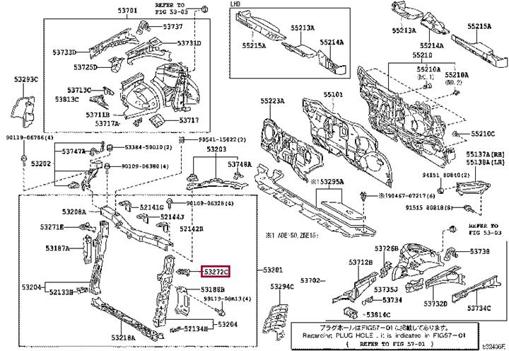5327212040 Toyota Headlight mount