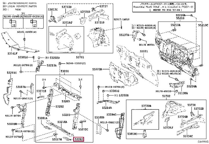 5328202010 Toyota Radiator bracket