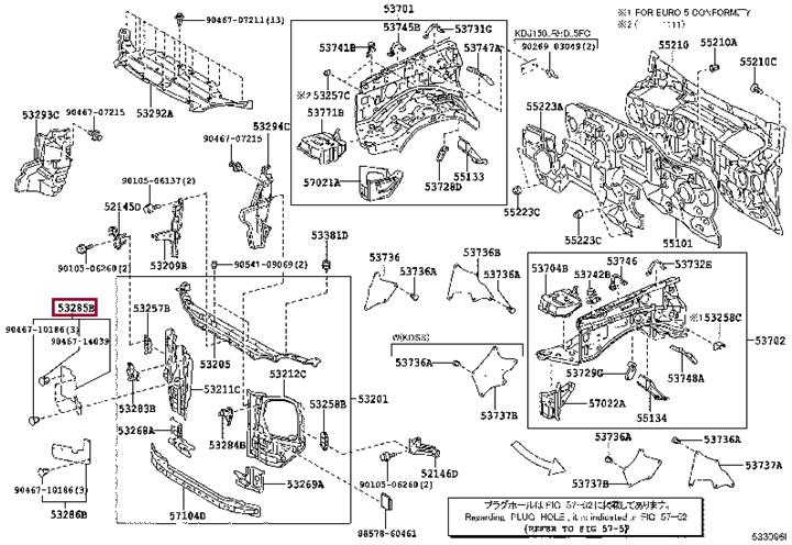 5328560140 Toyota Radiator deflector