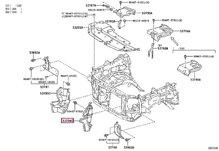5329460121 Toyota Radiator deflector