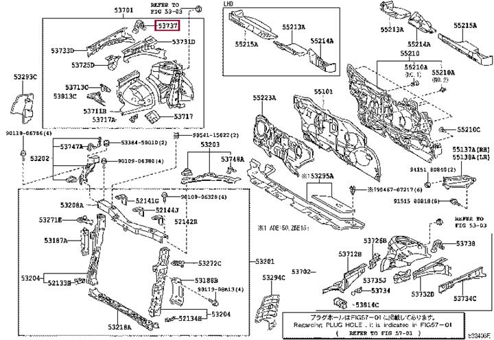 5373712080 Toyota Wing bracket