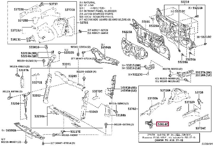 5381402100 Toyota Wing bracket