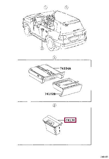 7413060160 Toyota RECEPTACLE ASSY RR