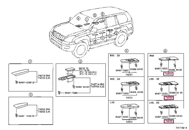 7423260440 Toyota Repair kit for power window