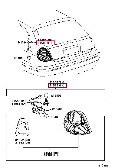 815601E020 Toyota Combination Rearlight