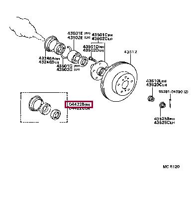 Toyota 04422-12121 Wheel bearing kit 0442212121