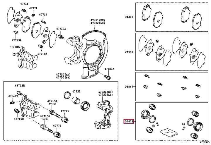 Toyota 04479-42040 Repair Kit, brake caliper 0447942040
