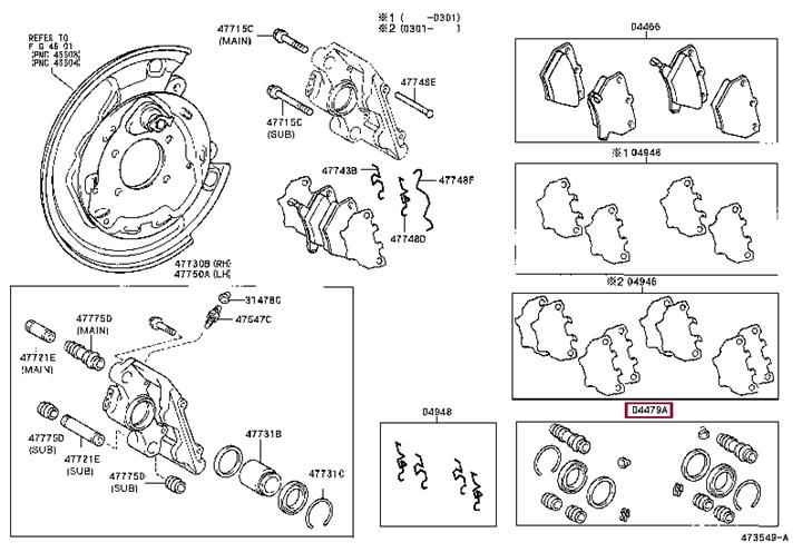 Toyota 04479-52010 Repair Kit, brake caliper 0447952010