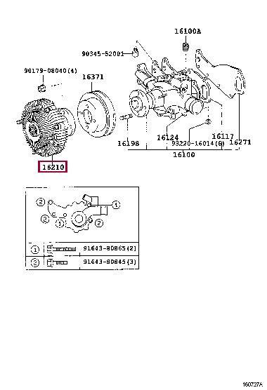 1621058030 Toyota Viscous coupling assembly