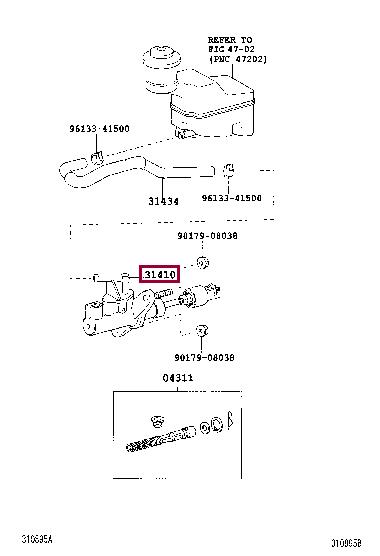 3142020070 Toyota Master cylinder, clutch