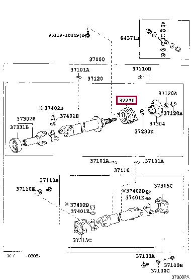 Toyota 37230-26020 Driveshaft outboard bearing 3723026020