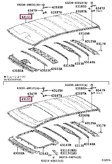 6311148160 Toyota Roof