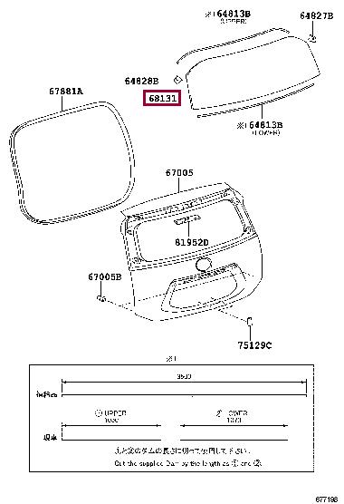 Toyota 68105-52912 Rear window 6810552912