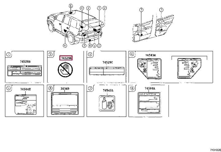7452960040 Toyota Label