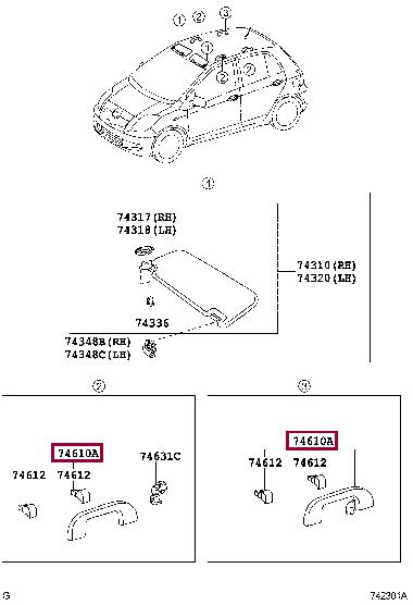 7461052020B1 Toyota GRIP ASSY, ASSIST