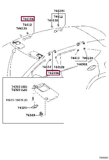 7461078010A0 Toyota Handle