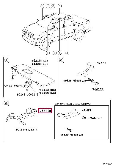 Toyota 74611-0K040-B0 Handle 746110K040B0