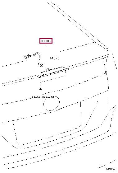 Toyota 81006-47011 LAMP SET, STOP CTR 8100647011 8100647011 Toyota LAMP SET, STOP CTR