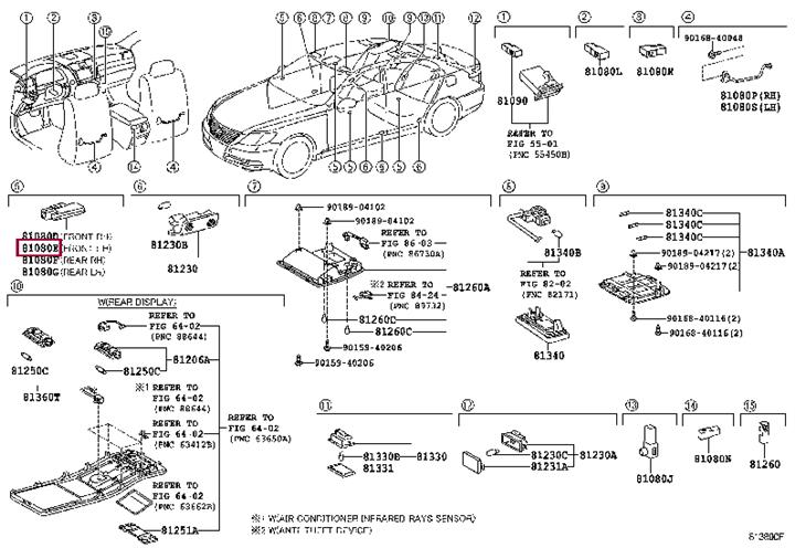 8108050050 Toyota LAMP ASSY INTERIOR