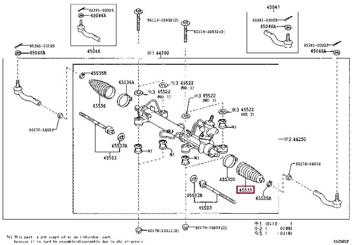 Steering rack bellow Toyota Liteace: 4553544010 Toyota Bellow kit, steering