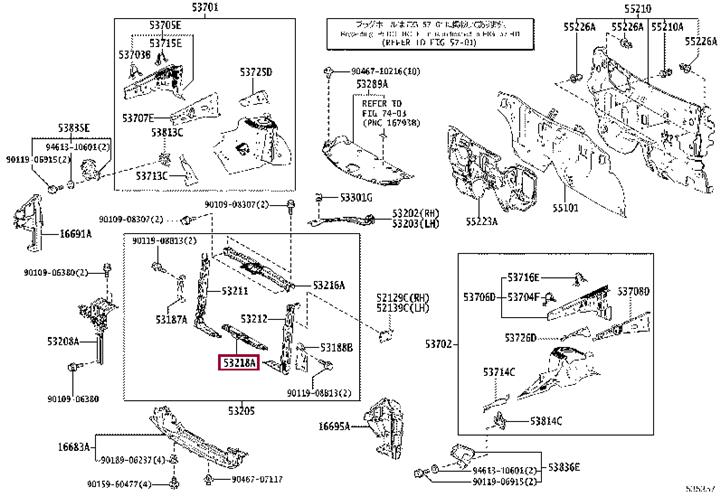 5320978010 Toyota BRACE SUB-ASSY RAD