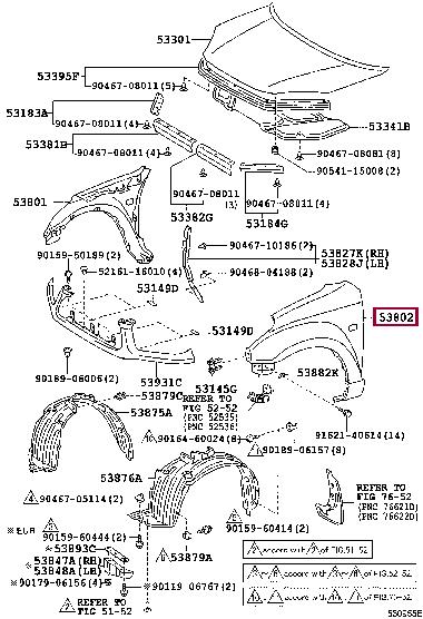 5381242200 Toyota Wing