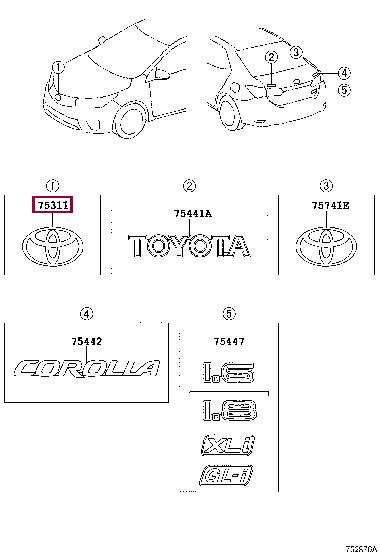 7531105040 Toyota Emblem