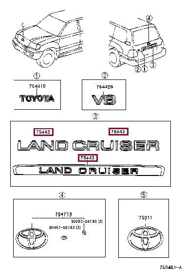 Toyota 75441-60500-B3 Emblem 7544160500B3
