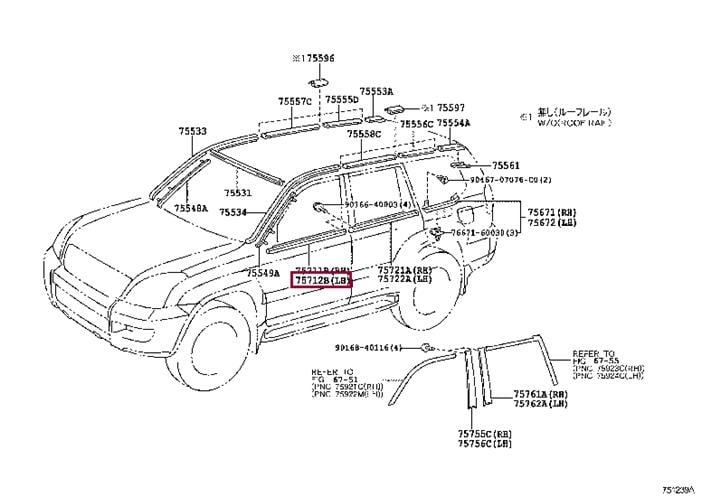 7571260061 Toyota Molding