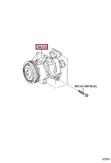 Toyota 88310-52750 Compressor assy, w pulley 8831052750