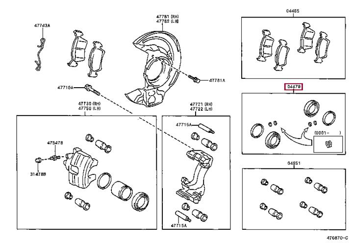 Toyota 04479-20310 Cylinder kit, disc brake, front 0447920310
