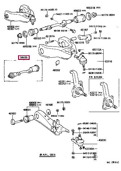 Toyota 04485-26120 Suspension arm axle 0448526120 0448526120 Toyota Suspension arm axle