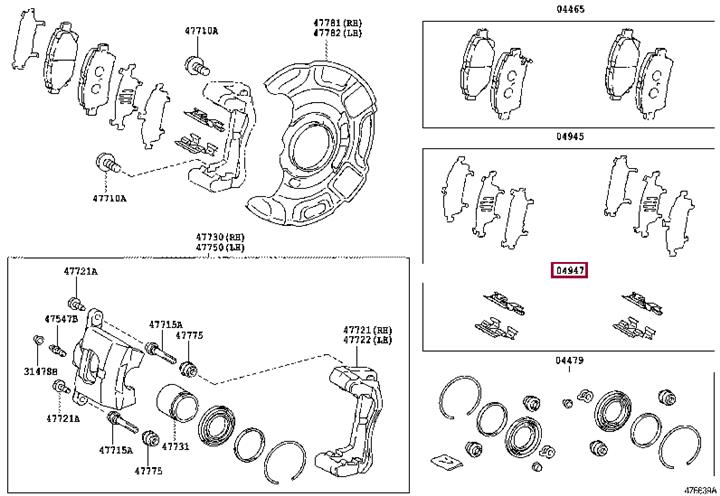 Toyota 04947-52010 Mounting kit brake pads 0494752010