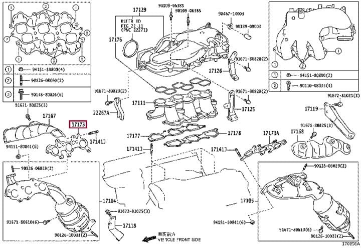 Toyota 17173-31050 Exhaust manifold dichtung 1717331050