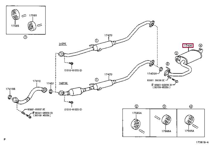 Toyota 17430-0H050 End Silencer 174300H050